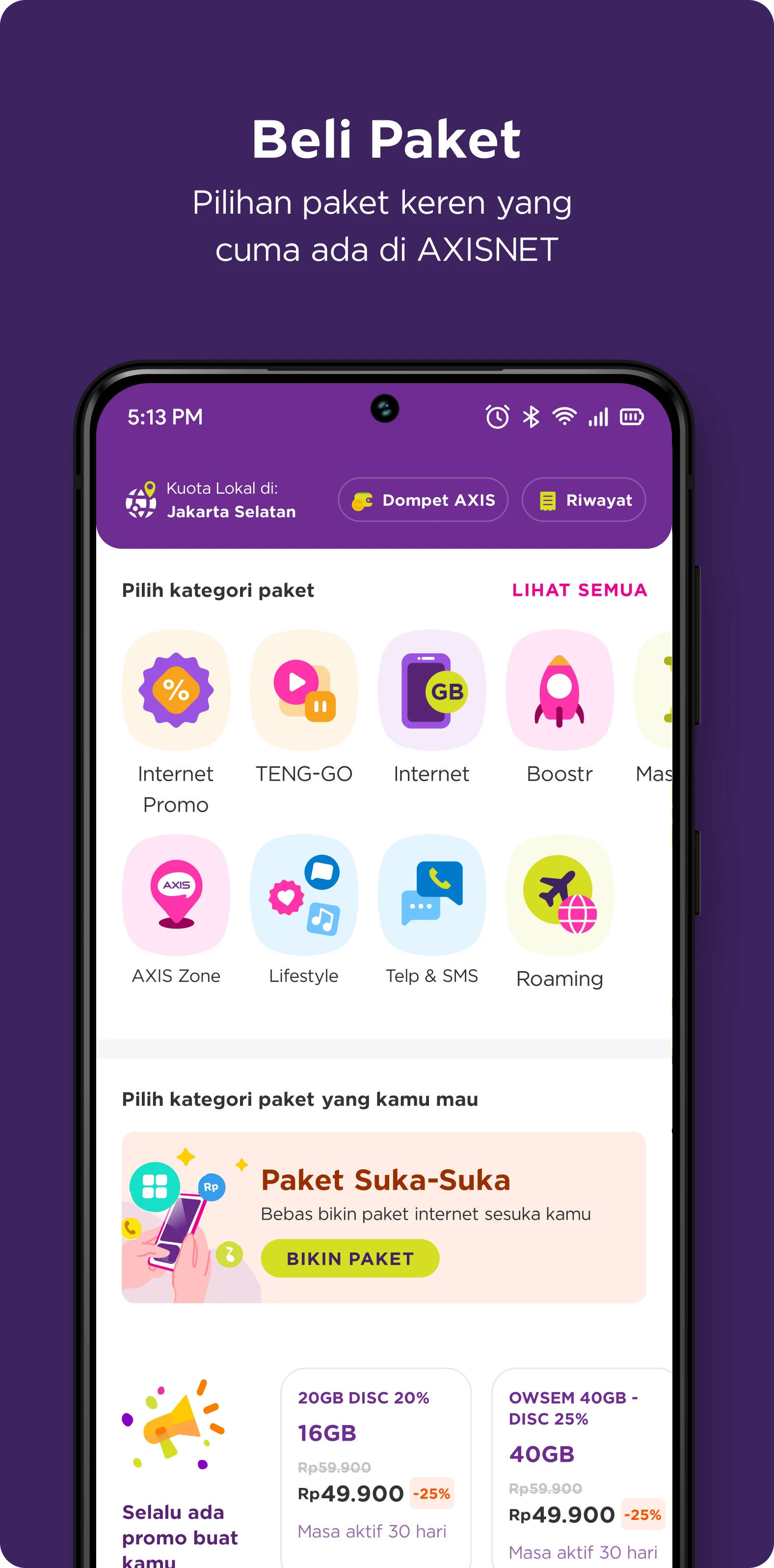 AXISnet Cek & Beli Kuota Data screenshot